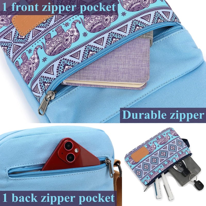 Leaper Girls Crossbody Purses for Kids 2 PCS Cross Body Bag Women Messenger Bag Girls Canvas Bag Cross Body Purse Set | for Kids, 2 PCS, Women - Image 5