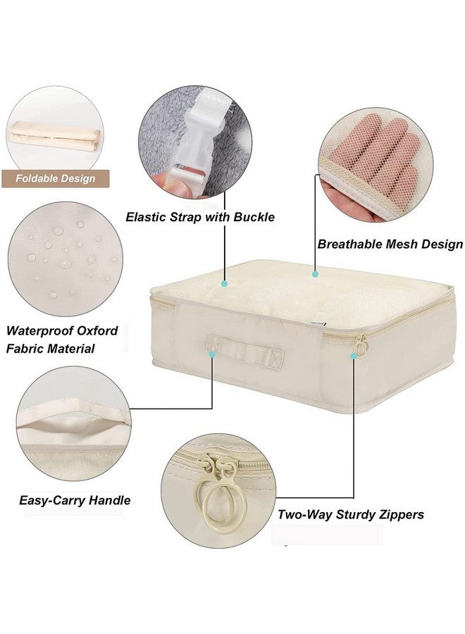 PETRICE Polyester Travel Organizer 7 In 1 Travel Laundry Cosmetics Luggage Packing Organizers Set Makeup Bags Organizer Packing Cubes With Shoe Bag For Travel (Beige) - Image 3