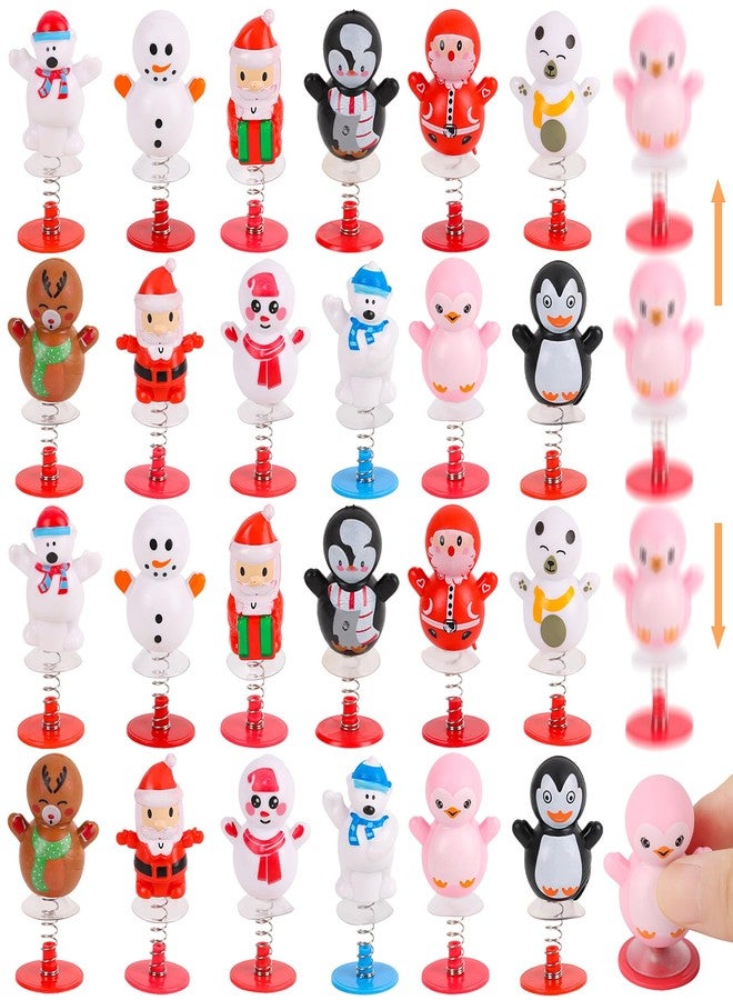 FOIMAS 24 PCS Christmas Spring Toys Christmas Party Favors for Kids Spring Launchers for Xmas Stocking Stuffers Birthday Carnival Prizes Goodie Bags Filler Classroom Rewards - Image 1