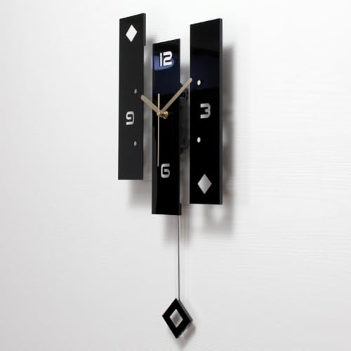 SHISEDECO Creative Mute Modern Large Pendulum Clock in Black and White Color Decorative Silent Decor for Home, Kitchen, Living Room, Office, Colorful Acrylic Art Design(Full Range Available) - Image 2