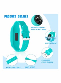 SYOSI Silicone Fitness Tracker Watch 3 Pcs Walking Running Pedometer Calorie Burning and Step Counting Bracelet Steps Pedometer Watch for Walking Men Women Kids  - Image 3