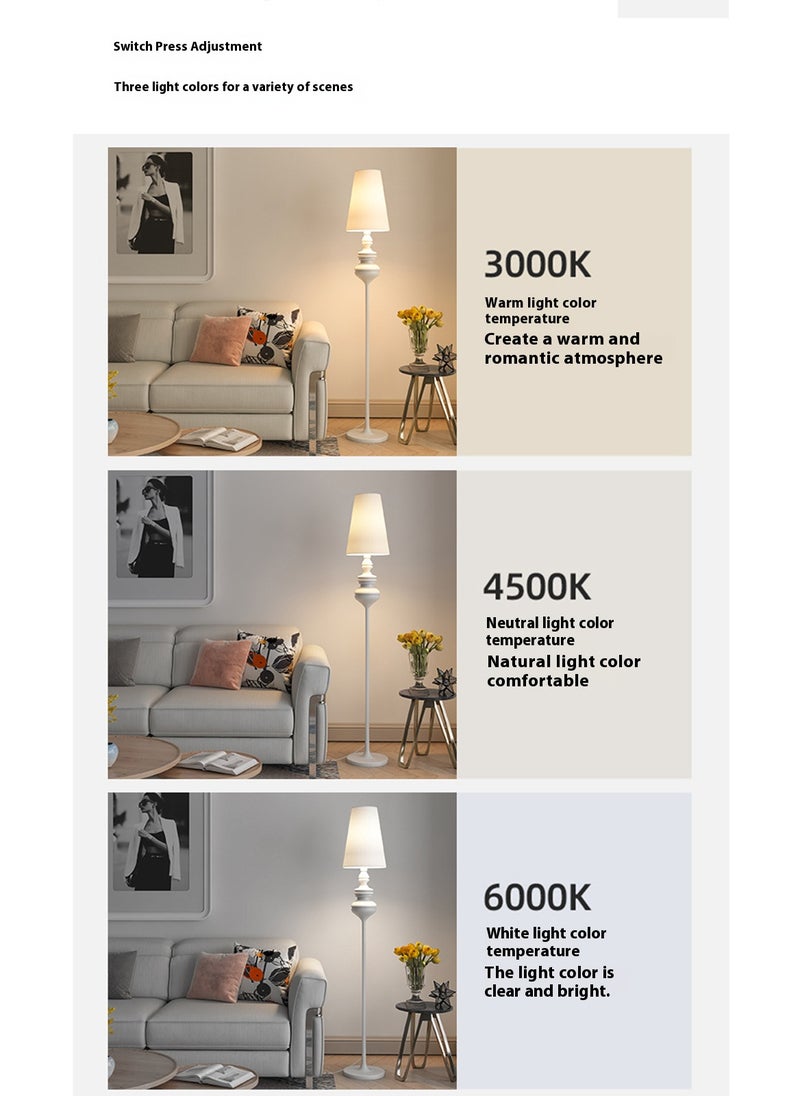 Sharpdo Retro LED 3-Color Lamp, Modern Minimalist Living Roomm, Floor Lamp Reading Lamp Bedroom Standing Lamps 24x25x155cm - Image 4