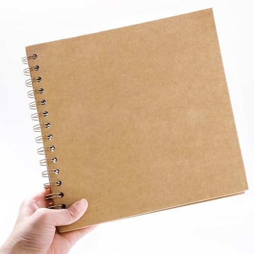 MEMOTOR Scrapbook 7 x 7 Inch DIY Photo Album, Memory Book for Parents and Kids, Hardcover Kraft Paper Brown 20 Sheets/ 40 Pages - Image 5
