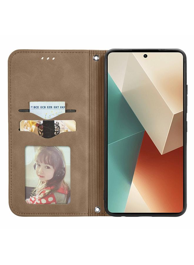 إيروريكس جراب لهاتف Xiaomi Redmi Note 13 5G جراب هاتف جلدي قابل للطي مغناطيسي بملمس كلاسيكي - Image 3