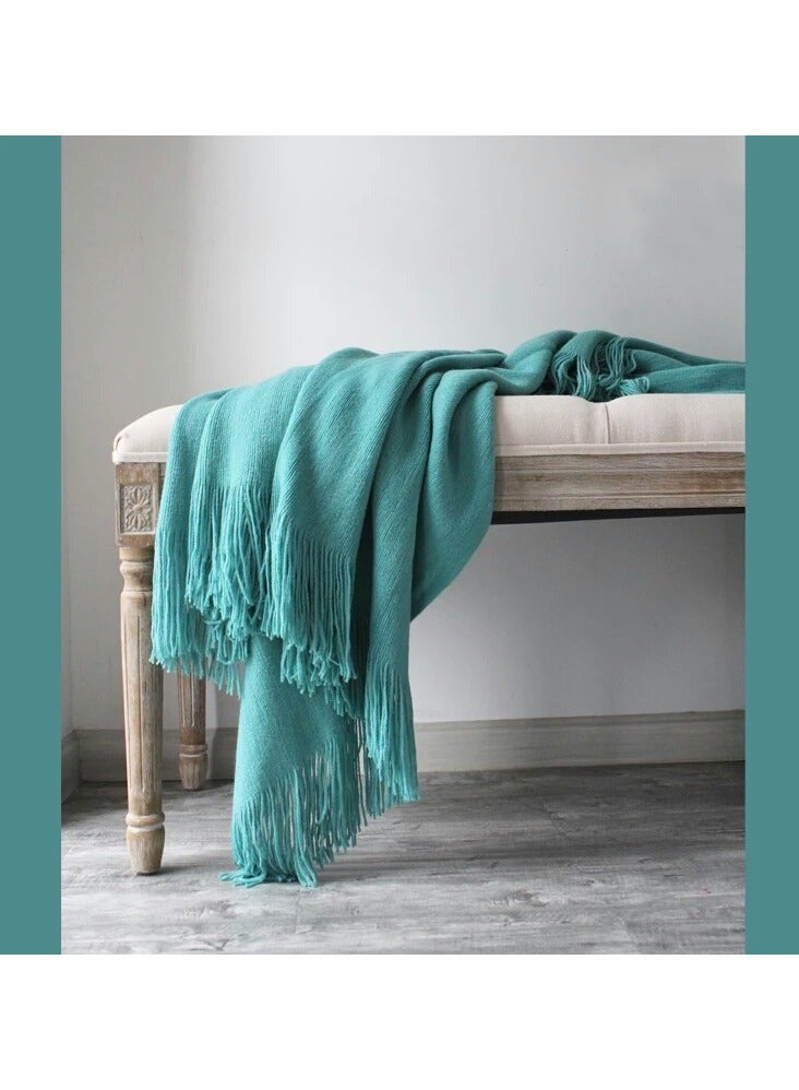 Throw Blanket, 130*150cm Knitted Blanket, Summer Air Conditioning Blanket, Nap Blanket, Dormitory Blanket, Suitable for Sofa, Camping, Homestay, Travel - Image 2