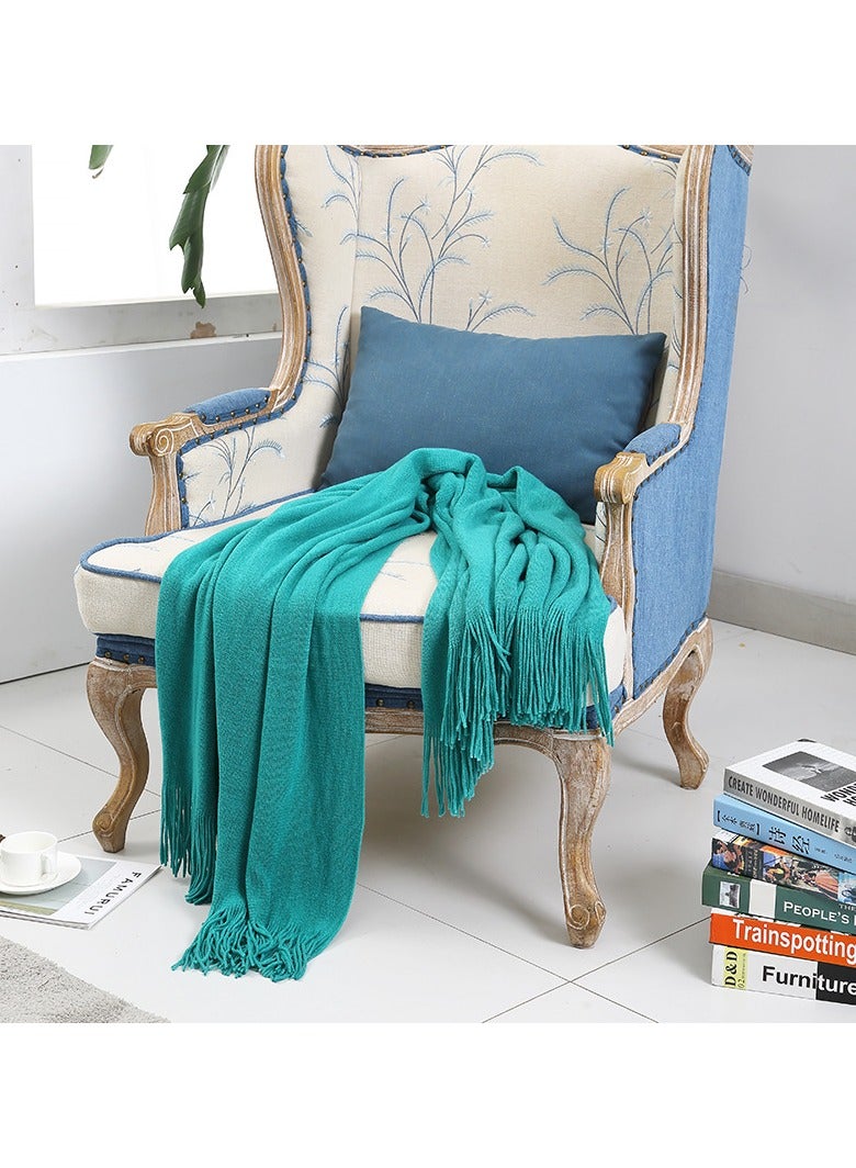 Throw Blanket, 130*150cm Knitted Blanket, Summer Air Conditioning Blanket, Nap Blanket, Dormitory Blanket, Suitable for Sofa, Camping, Homestay, Travel - Image 4