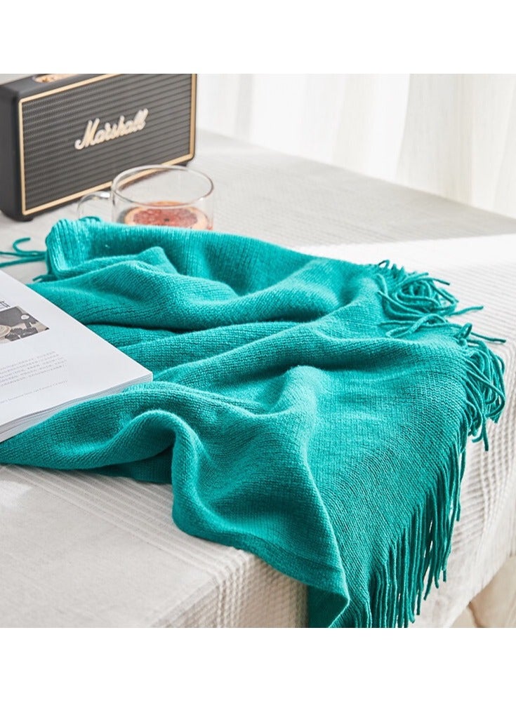 Throw Blanket, 130*150cm Knitted Blanket, Summer Air Conditioning Blanket, Nap Blanket, Dormitory Blanket, Suitable for Sofa, Camping, Homestay, Travel - Image 3