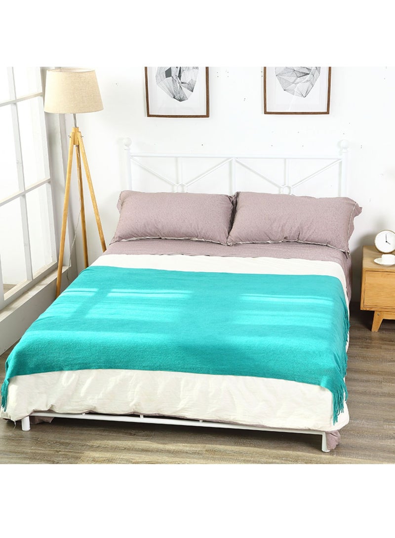 Throw Blanket, 130*150cm Knitted Blanket, Summer Air Conditioning Blanket, Nap Blanket, Dormitory Blanket, Suitable for Sofa, Camping, Homestay, Travel - Image 1