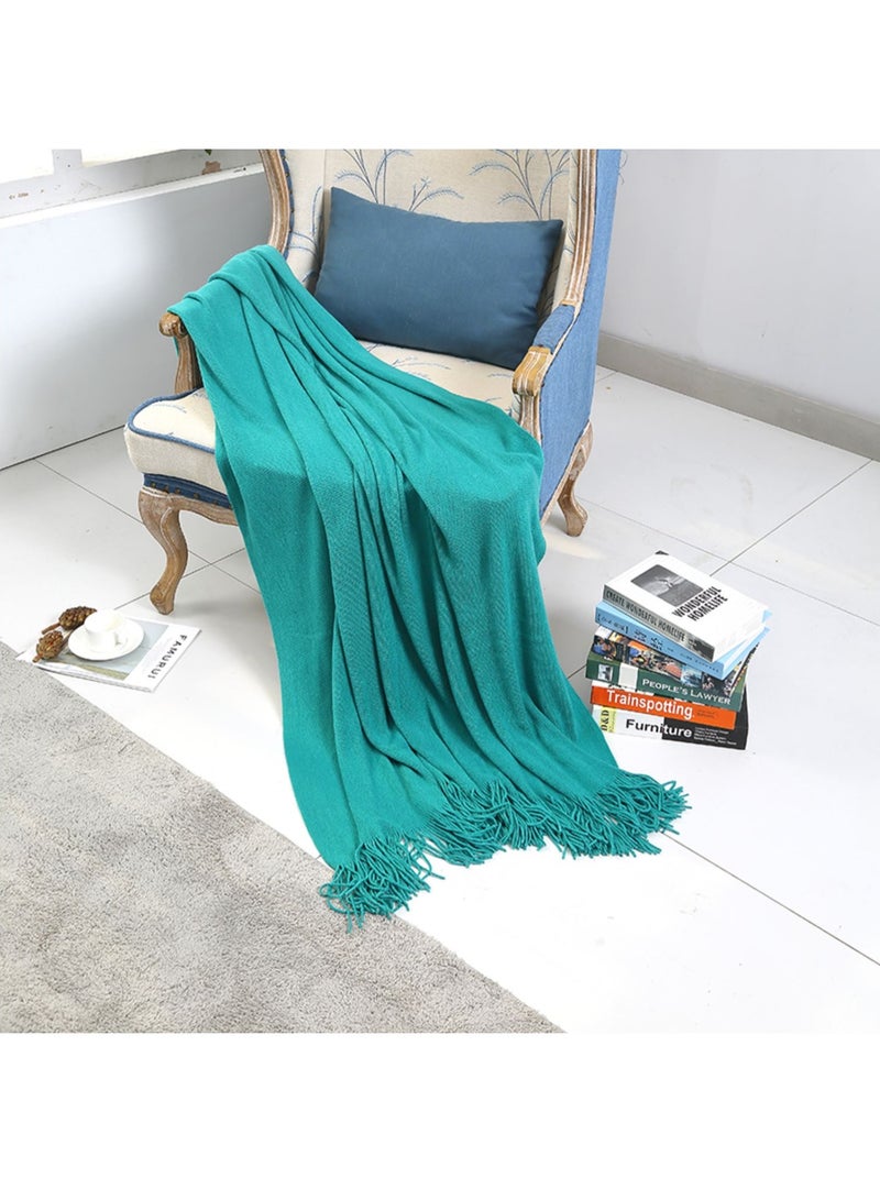 Throw Blanket, 130*150cm Knitted Blanket, Summer Air Conditioning Blanket, Nap Blanket, Dormitory Blanket, Suitable for Sofa, Camping, Homestay, Travel - Image 5