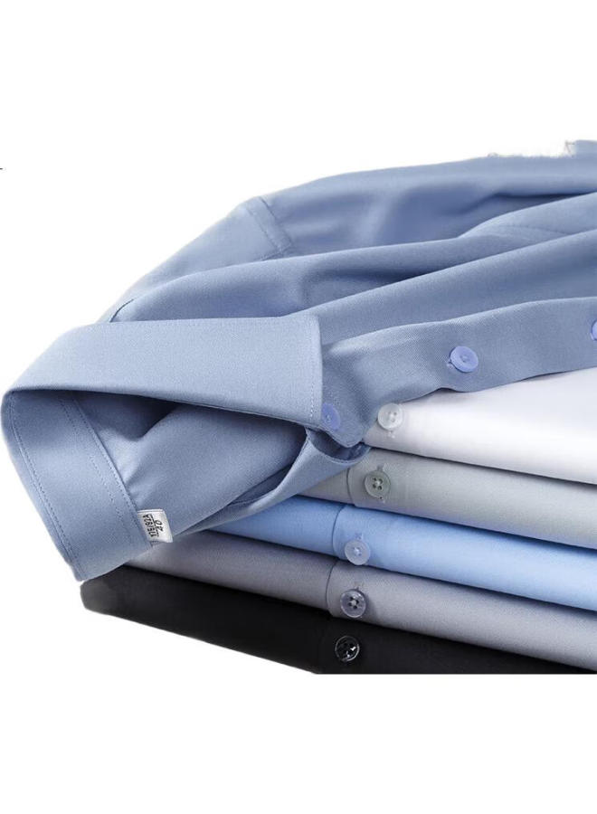 FIRS Men'S Summer Business Modal Mulberry Silk Short Sleeve Shirt Elastic Wrinkle-Free Shirt D19103 41 - Image 3