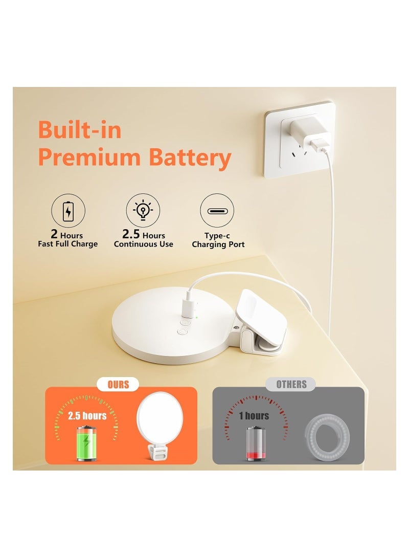 كابتن تيك Selfie Light, Video Conference Lighting Kit, Full-Screen Rechargeable Clip on Ring Light with 3 Modes for Phone, Laptop, 10X Brighter Soft Phone Light for Selfies, Live Streaming, Webcam Lighting - Image 4