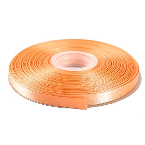 ITIsparkle 3/8" Inch Double Faced Satin Ribbon 50 Yards-Roll Set for Gift Wrapping Scrap Books Party Favor Hair Braids Baby Shower Decoration Floral Arrangement Craft Supplies, Peach Ribbon - Image 1