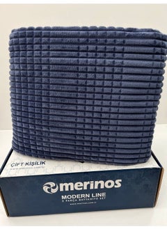 MERINOS Modern Line 3 Piece Bedspread Navy Blue Color Double Size  - Image 2