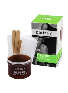parissa Legs & Body Organic Sugar Wax For Sensitive Skin 100% Natural Gentle & Washable Formula At Home Waxing Kit Green 8 Fl Oz  - Image 3