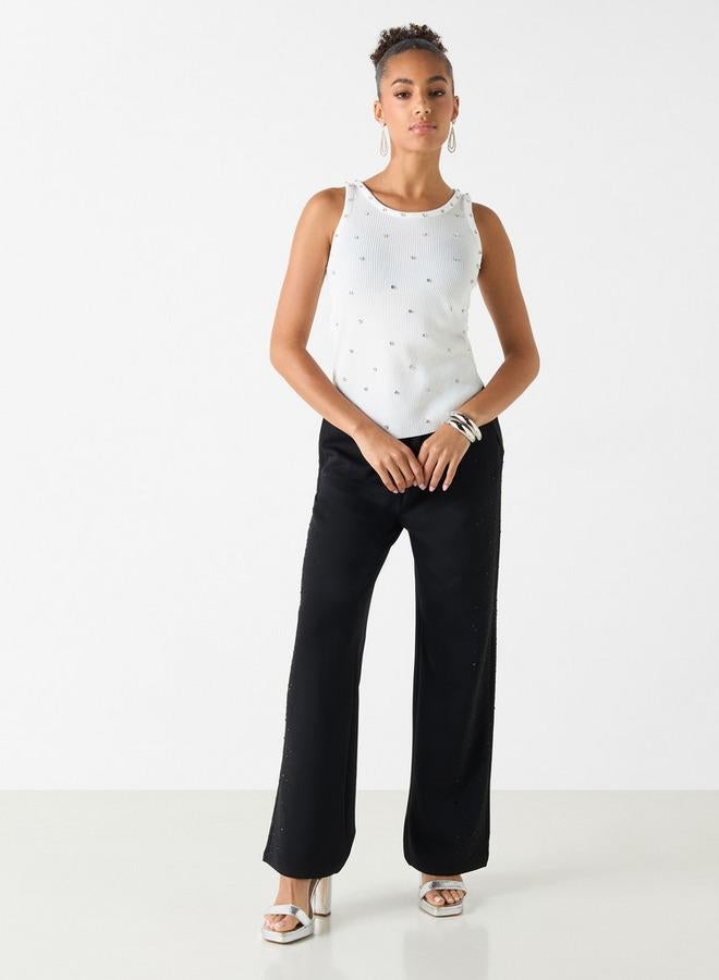 تواكستريمز بلوزة مزينة بدون أكمام بياقة مستديرة من تو إكستريمو - Image 2