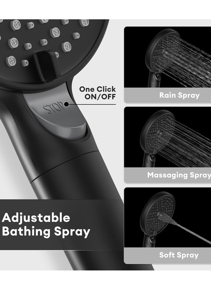 Filter Shower Head, Multiple Spray Modes Shower Head with Filter for Chlorine Removal and Hair Skincare Protection, High Pressure Water Saving Showers, G1/2 Connect Black Showerhead - pzsku/ZAAB474D52F30B860C332Z/45/_/1691739142/c97d904c-52ea-4dfb-8884-080e949c6946