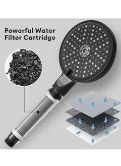 Filter Shower Head, Multiple Spray Modes Shower Head with Filter for Chlorine Removal and Hair Skincare Protection, High Pressure Water Saving Showers, G1/2 Connect Black Showerhead - pzsku/ZAAB474D52F30B860C332Z/45/_/1691739144/3d7323f0-2d1e-436c-8481-2993a1624214