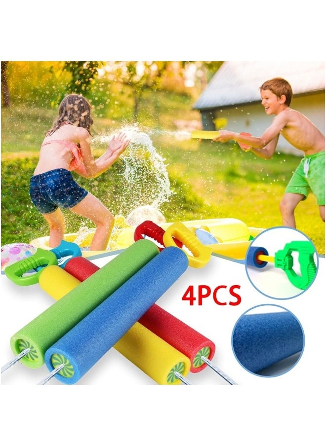 GGEROU 4Pcs Water Blaster Soaker Guns Set,15'' Water Guns with Plastic Handle Outdoor Swimming Pool Beach Summer Fun Party Games  - Image 5