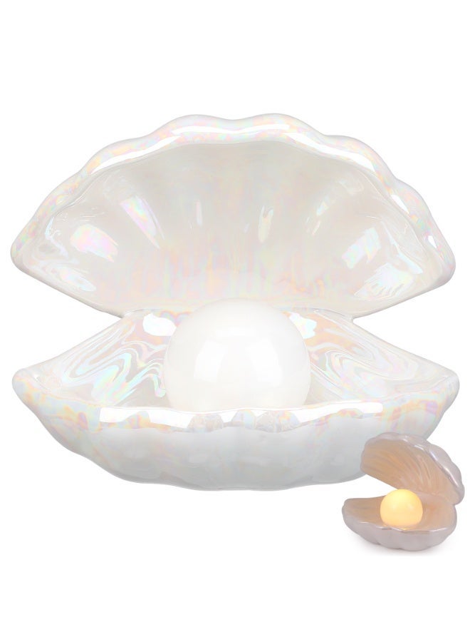 Shell Pearl Design Night Light Ceramic White - Image 1