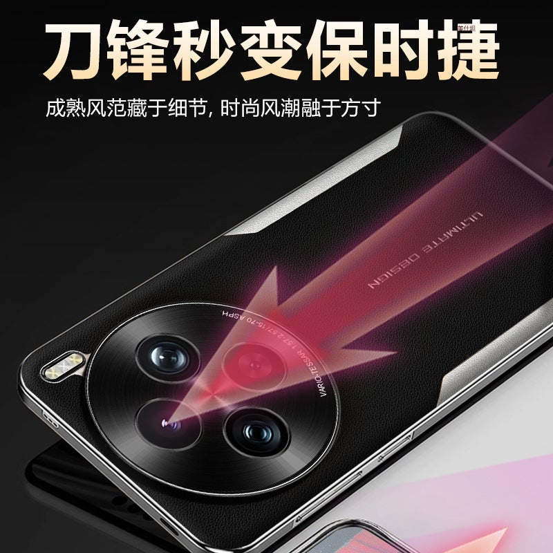 Shockproof Embossed Faux Leather Phone Case with Full Camera Lens Protection, Business Style, Compatible with VIVO X200 Pro Mini / X200 Pro / Y300 Pro / X100 Series - Image 3