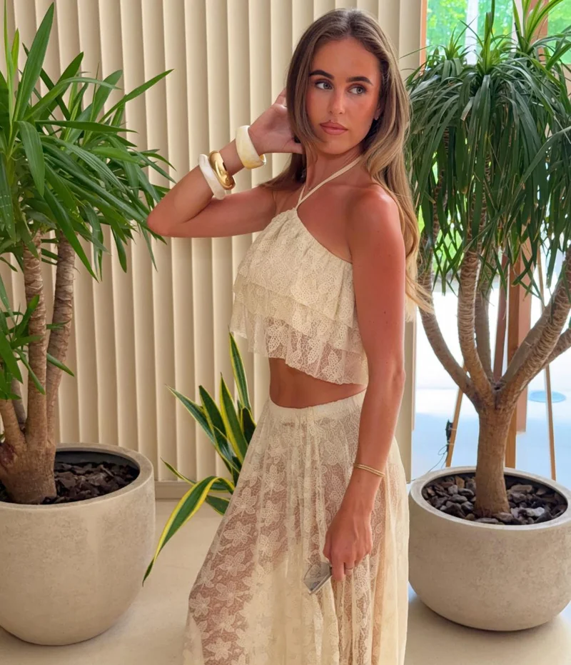 فرانشيسكا أليس lace maxi skirt and top coord