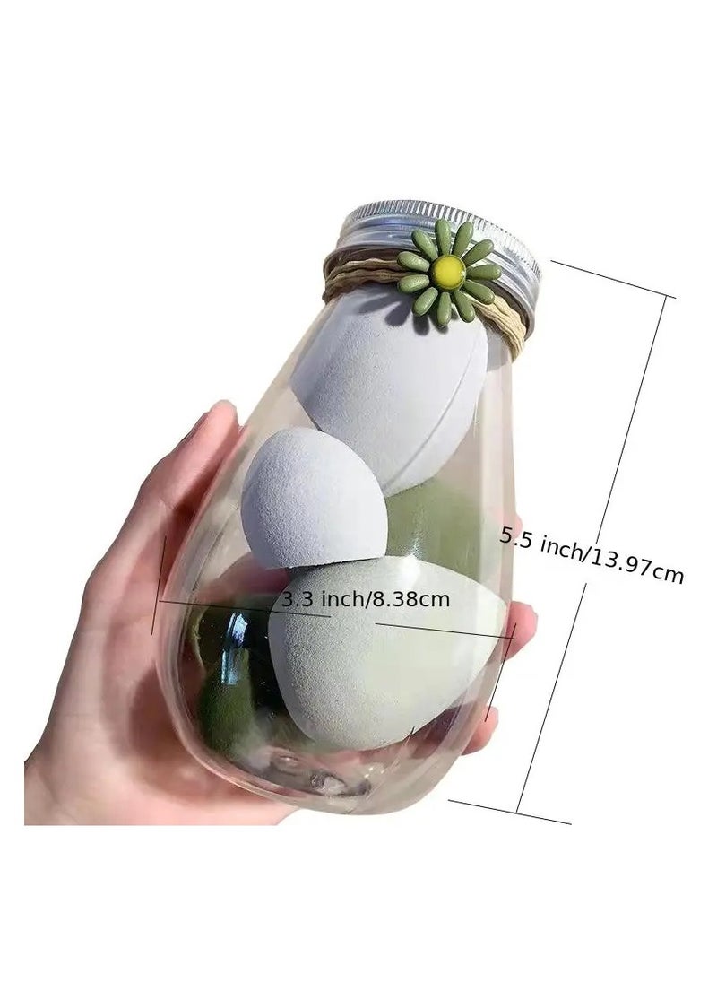 ORiTi - 6Pcs Soft Teardrop Blender Sponge Set with Jar Flawless Bottle Design for Perfect Makeup Application - Image 1