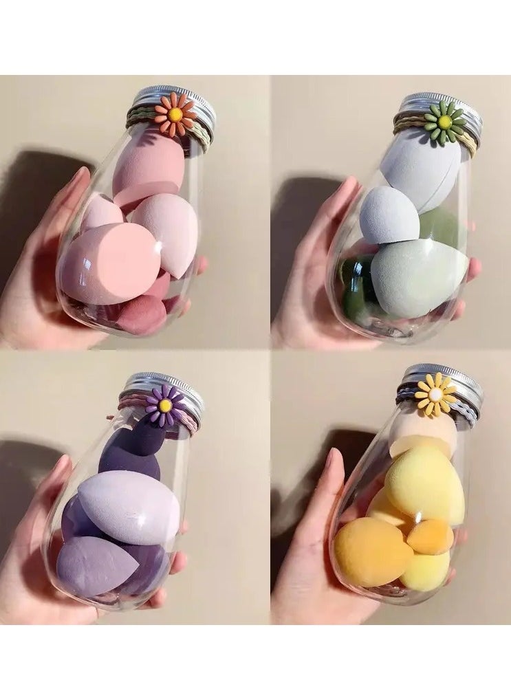 ORiTi - 6Pcs Soft Teardrop Blender Sponge Set with Jar Flawless Bottle Design for Perfect Makeup Application - Image 1