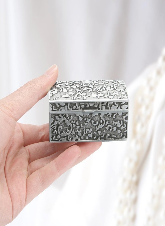 BAOPEND Vintage Metal Jewelry Gift Box, Small Ring/Earrings/Necklace/rosary Holder Storage Trinket Case, Keepsake Treasure Prizes Chest for Women Girl Decorative (Style 1) - Image 3