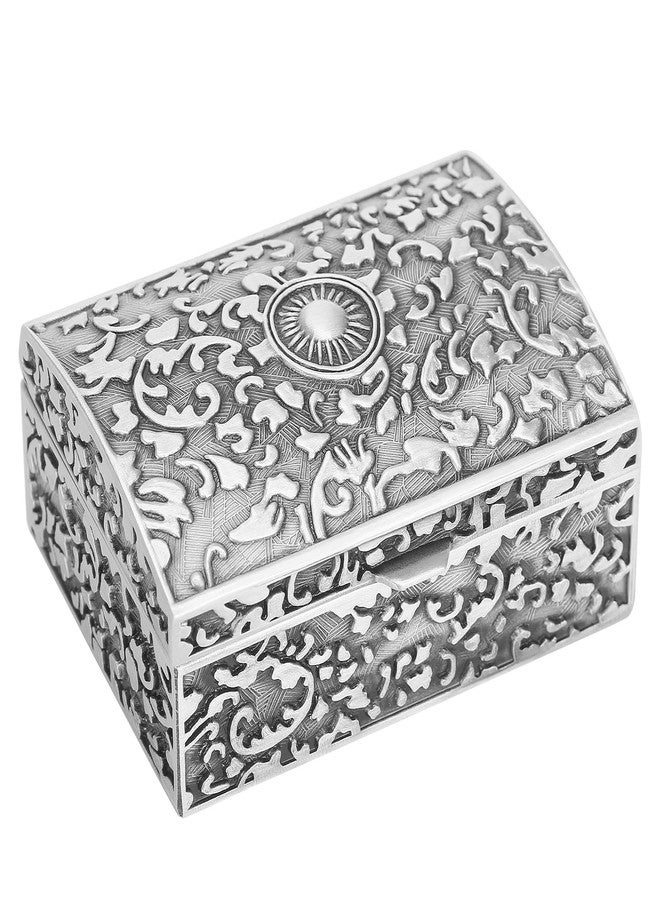 BAOPEND Vintage Metal Jewelry Gift Box, Small Ring/Earrings/Necklace/rosary Holder Storage Trinket Case, Keepsake Treasure Prizes Chest for Women Girl Decorative (Style 1) - Image 1