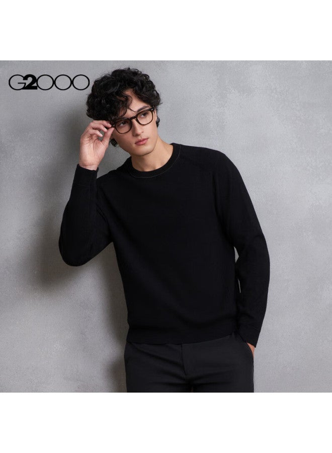 G2000 Soft Comfortable Men's Autumn Winter Versatile Slim Fit Crew Neck Knit Sweater Mall Edition - Image 2