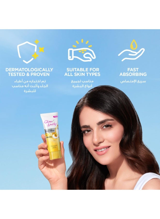 Glow & Lovely كريم وجه يو في ديو SPF 30 مع 3% فيتامين سي ونياسيناميد يقلل من بهتان البشرة في 7 أيام 50 جرام - Image 4