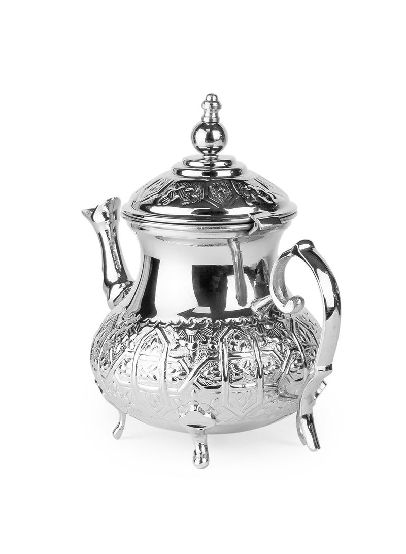 Cuisine Art Moroccan Brass Teapot - Zwin, 500ml, Silver Handcrafted Traditional Tea Pot for Authentic Moroccan Tea Ceremony - Image 2