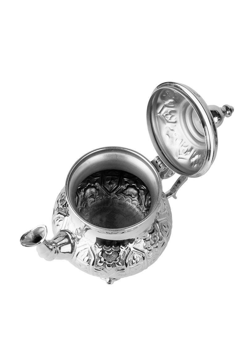 Cuisine Art Moroccan Brass Teapot - Zwin, 500ml, Silver Handcrafted Traditional Tea Pot for Authentic Moroccan Tea Ceremony - Image 4