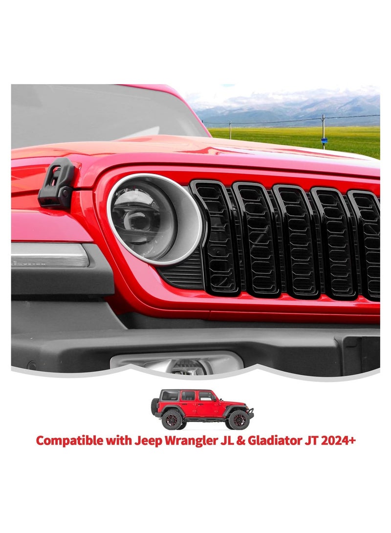 Generic Jeep Wrangler JL, JLU and Gladiator 2024 Front Grille Inserts (BLACK)  - Image 2
