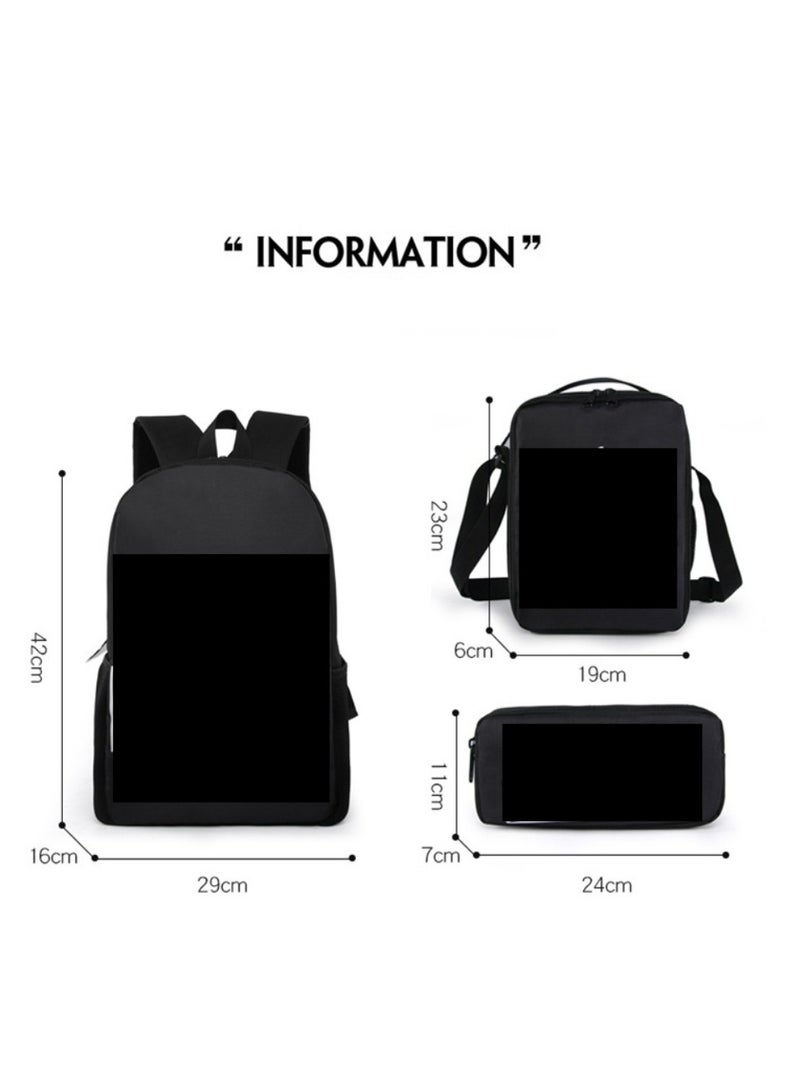 Godzilla Children's leisure load reducing large capacity printed backpack for elementary school students, 3-piece set - Image 2