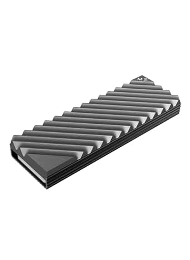 M 2 2280 SSD هيكل حراري من الألومنيوم رمادي زعانف مائلة مكون تبريد للكمبيوتر الشخصي - Image 1