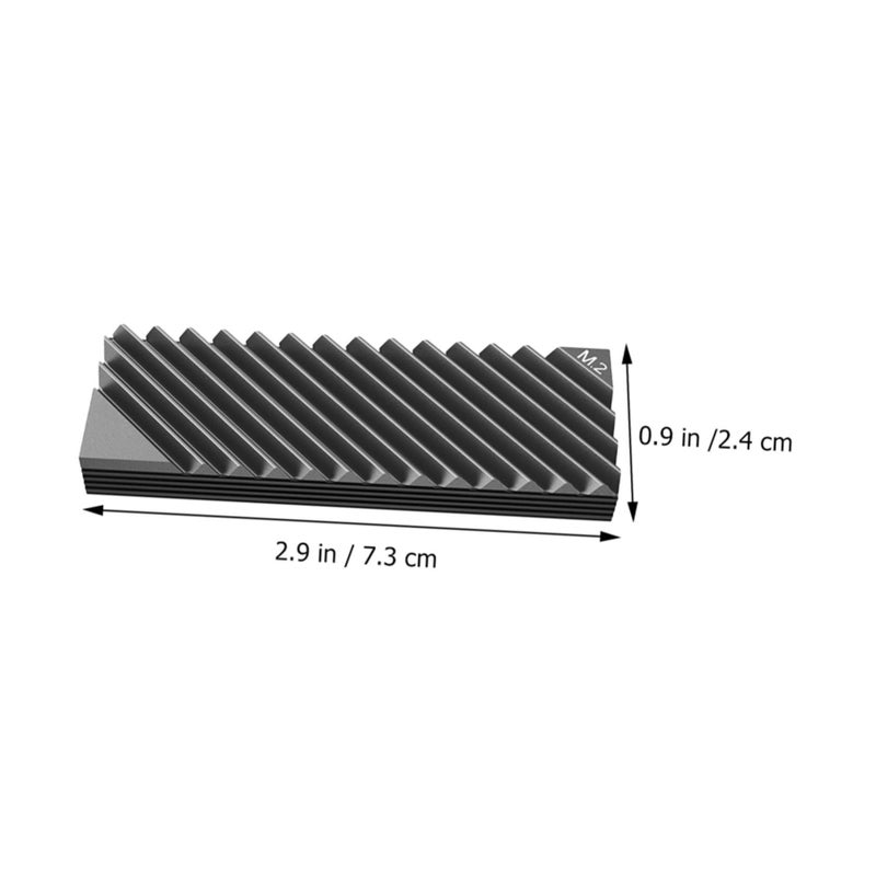 M 2 2280 SSD هيكل حراري من الألومنيوم رمادي زعانف مائلة مكون تبريد للكمبيوتر الشخصي - Image 3