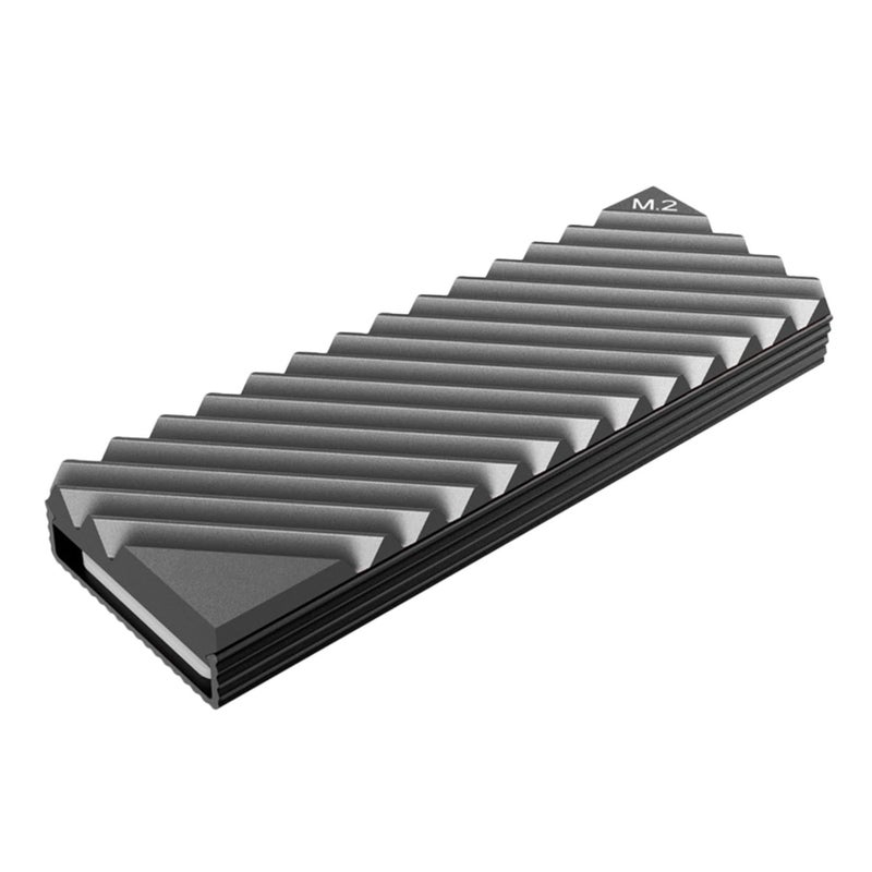 M 2 2280 SSD هيكل حراري من الألومنيوم رمادي زعانف مائلة مكون تبريد للكمبيوتر الشخصي - Image 2