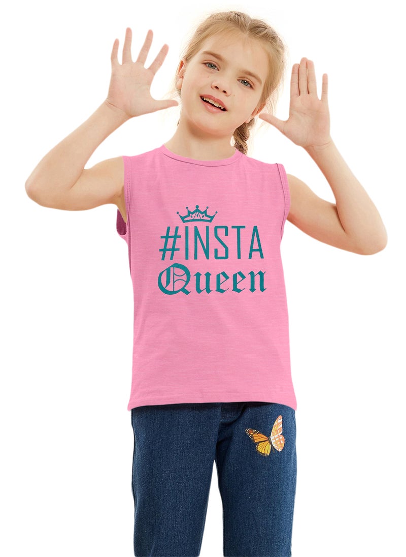 Lauren Smith Kids Girls Roll up Sleeve T Shirt with Cute Print 100 percent Cotton - Image 1