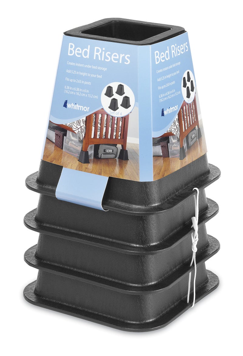 Whitmor Bed Risers - Black (Set of 4) - Image 4