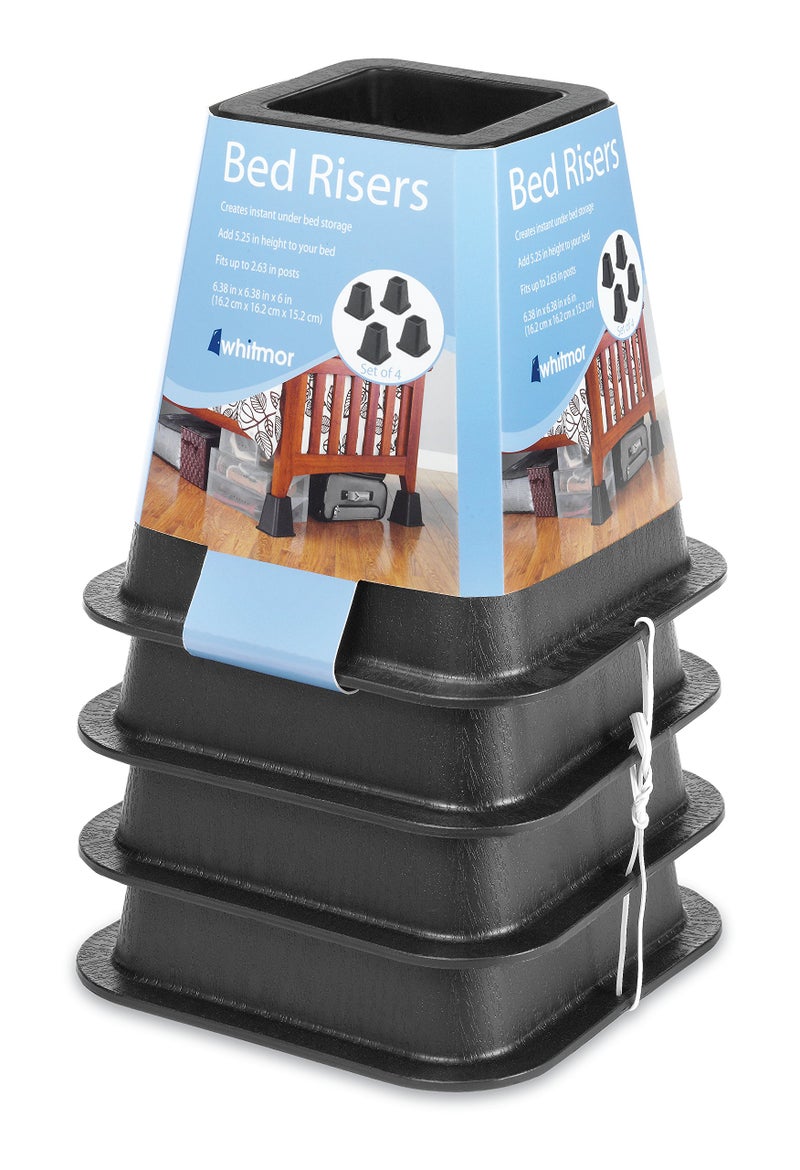 Whitmor Bed Risers - Black (Set of 4) - Image 5