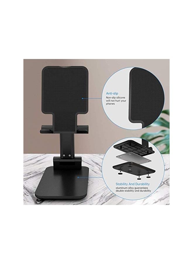 Phone Stand Holder,Multi-Angle Adjustable Smart Desk Dock,Compatible with All Android Smartphone,iPhone XS Max XR 6 6s 7 8 X Plus 5 5s 5c- Black