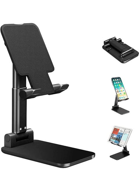 Phone Stand Holder,Multi-Angle Adjustable Smart Desk Dock,Compatible with All Android Smartphone,iPhone XS Max XR 6 6s 7 8 X Plus 5 5s 5c- Black