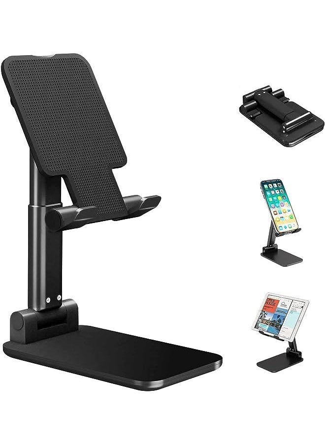 Phone Stand Holder,Multi-Angle Adjustable Smart Desk Dock,Compatible with All Android Smartphone,iPhone XS Max XR 6 6s 7 8 X Plus 5 5s 5c- Black