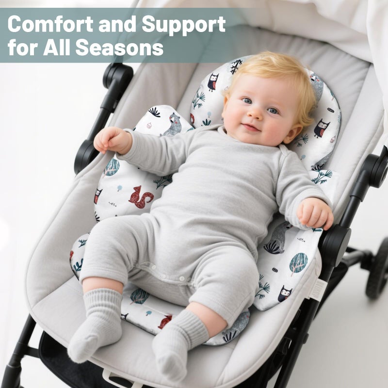 Kakiblin Infant Car Seat Insert  Breathable Reversible Car Seat Head Support For Infant  Newborn Car Seat Insert For Girls Boys  Fits For Stroller  Baby Swing  Bassinets  Pushchair (Gray) - Image 2