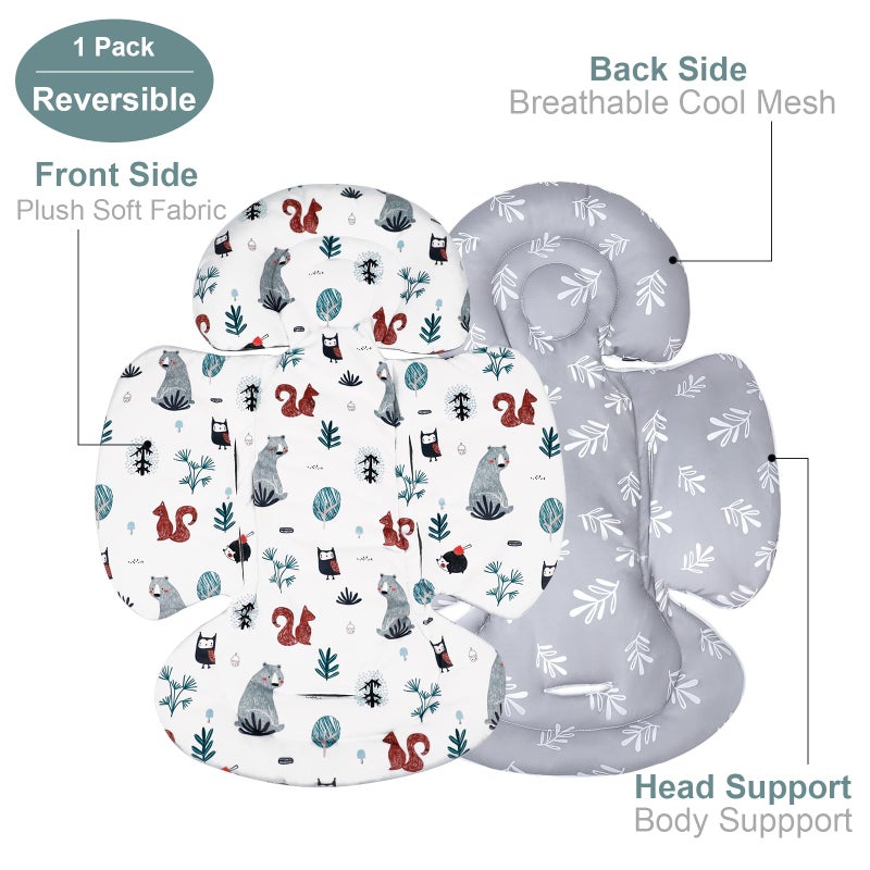 Kakiblin Infant Car Seat Insert  Breathable Reversible Car Seat Head Support For Infant  Newborn Car Seat Insert For Girls Boys  Fits For Stroller  Baby Swing  Bassinets  Pushchair (Gray) - Image 4