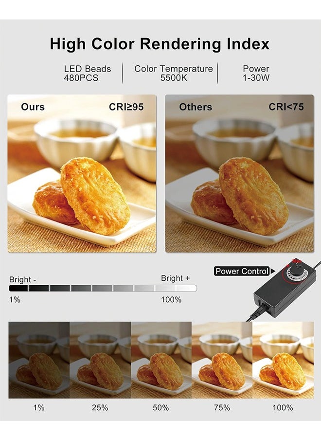 PULUZ - PULUZ 16''x16'' Photo Studio Light Box, Upgraded Photo Box Soft Box Integrated Portable Light Box Photography with Hight CRI 480 LED Lights & 4 Color Backdrops for Product Photography - Image 1