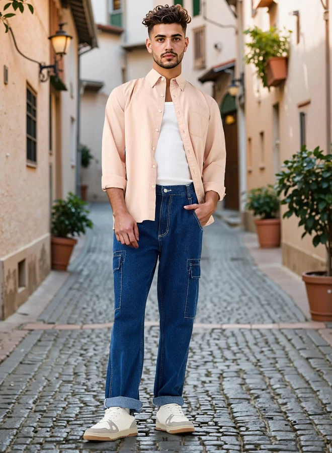 لي كوبر قميص لي كوبر بقصة عادية وياقة وجيب على الصدر