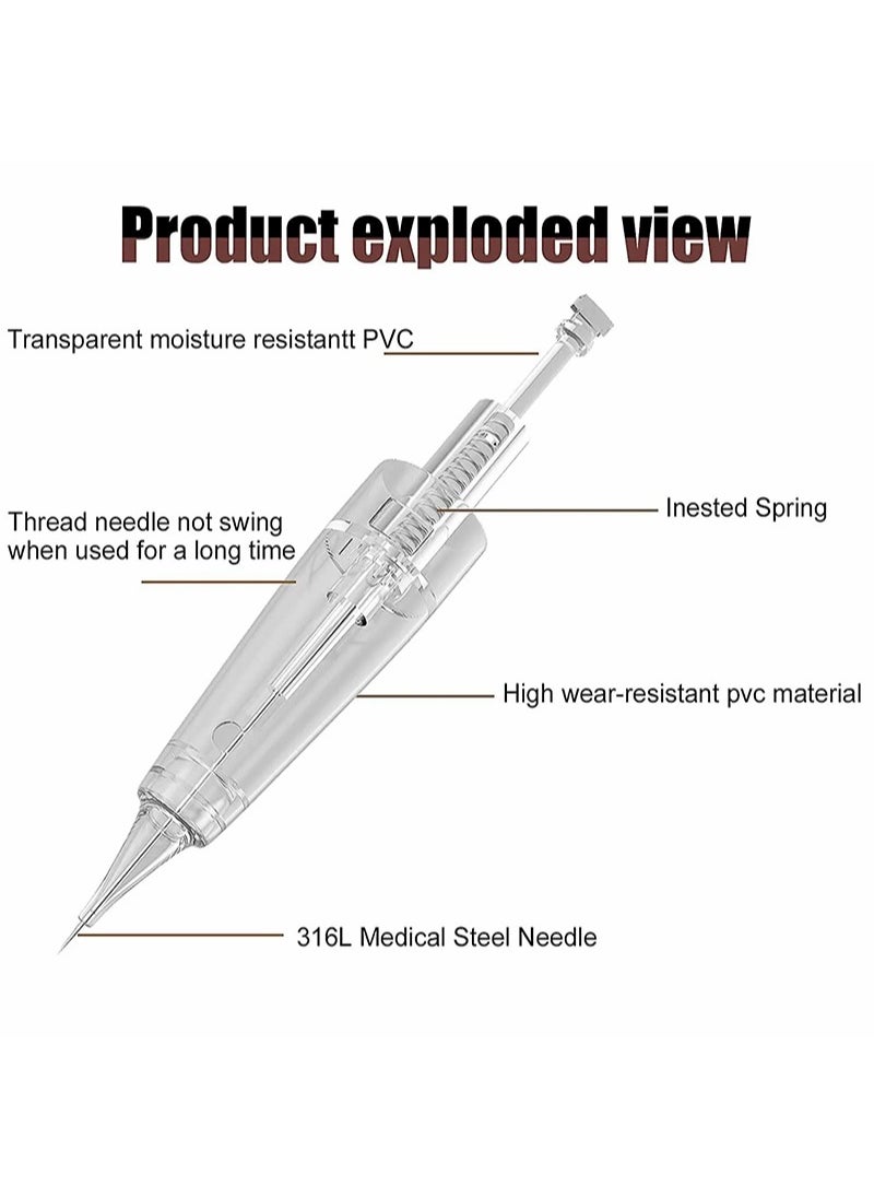 HaLunhi Permanent Eyebrow Makeup Cordless Tattoo Pen Kit for Eyebrow, Lip, Eyeliner Tattoo Machine with 15pcs Cartridge Needle Microblade Supply Gradient Powder Eyebrow (Black Tattoo Kit)  - Image 4