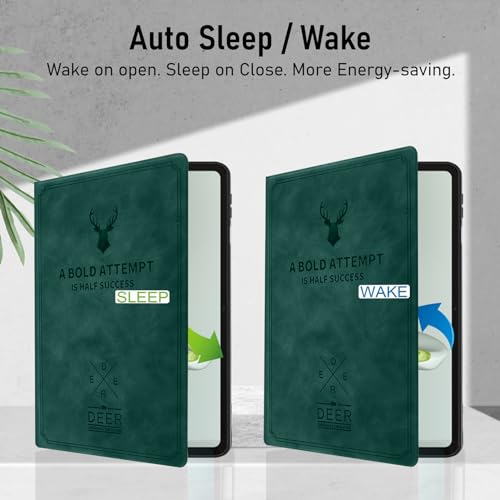 Robustrion Cover for OnePlus Pad Go Cover Case 11.35 inch, Deer Flip Case Cover for OnePlus Pad Go 11.35 inch [Support Auto Sleep Wake] - Dark Green - Image 3